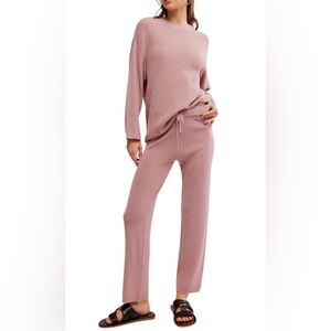 💕NWT💕 Free People Malibu Sweater and Pants Set, Pale Mauve, Size L